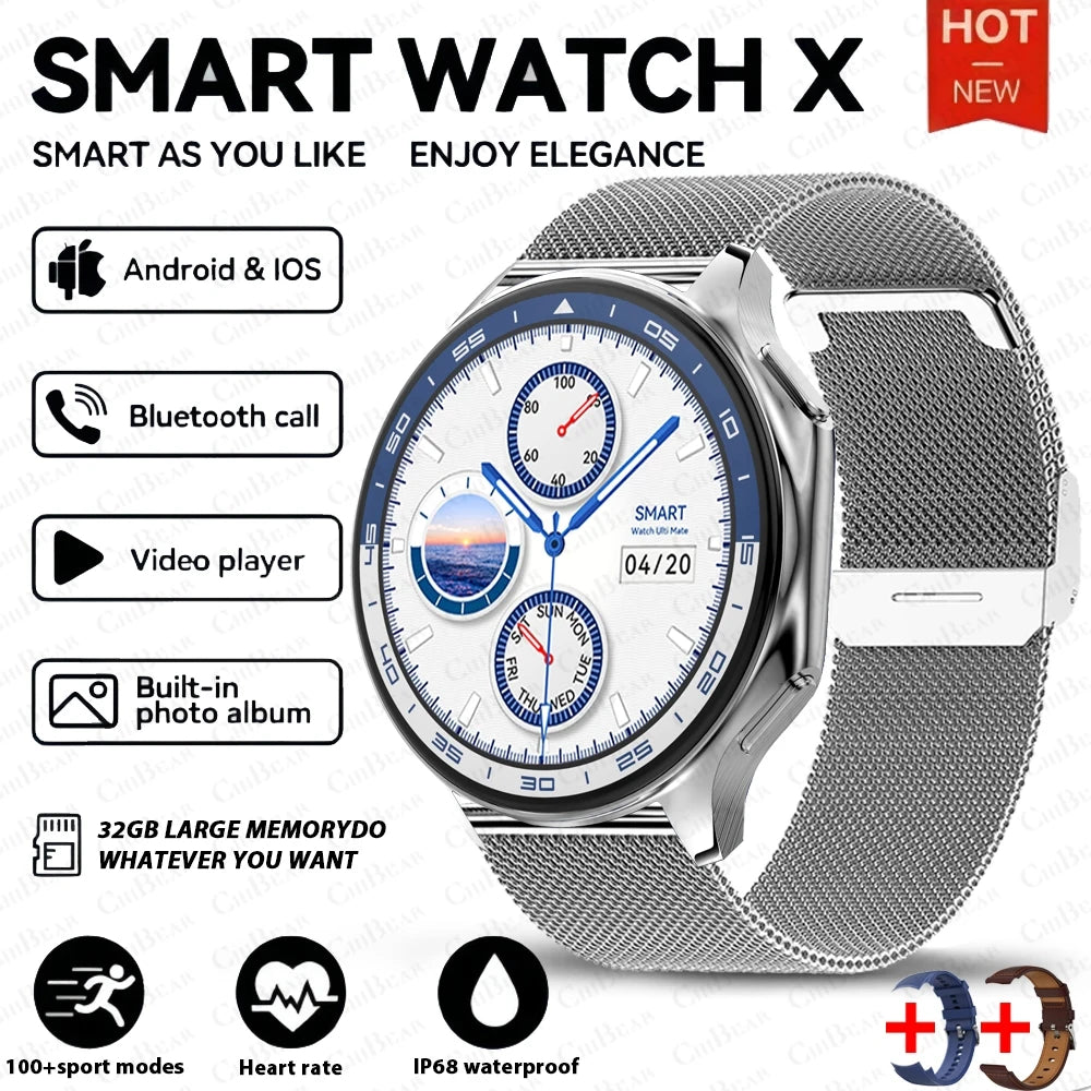 2025 OPPO New Watch X High-end Business Watch 32GB Large Memory Smartwatch Men's Sports Waterproof Smart Watch Watch IOS