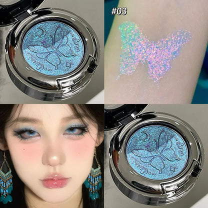 Eyeshadow – 3D Butterfly Embossing – Pearlescent Texture – Blue Purple | KIMLUD