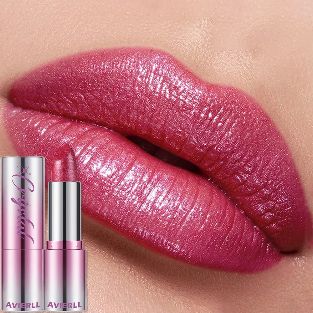 14 Colors Metallic Sparkle Lipstick Polarizing Pigment Diamond Shine Gold Pearlescent Lipgloss Long Lasting Lip Beauty Makeup