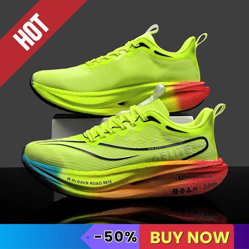 CarbonPlate Running Shoes Lightweight Breathable — Fluorescent | KIMLUD