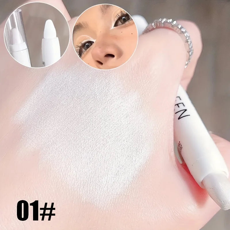 1pc Shimmering Highlight Stick, Glitter White Eyeshadow Pencil for Bright Eyes, Dazzling Effect Makeup Highlighter