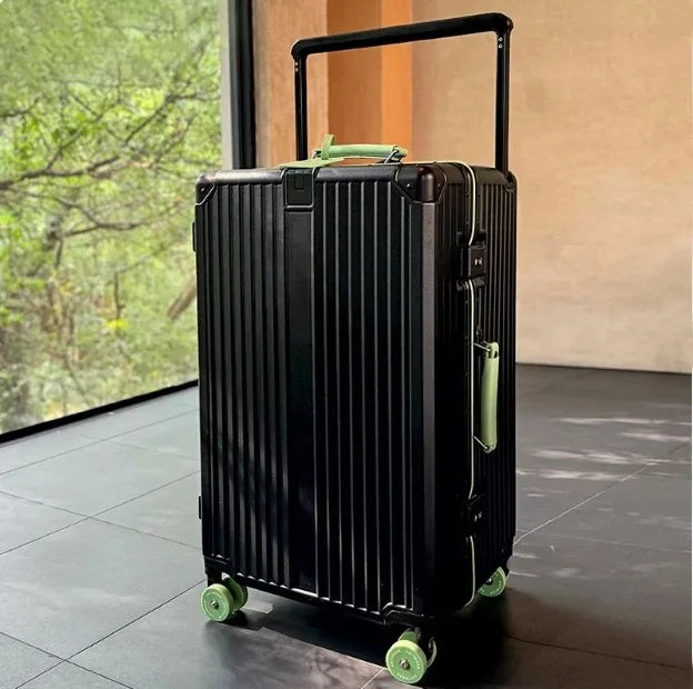 Wide Handlebar Travel Balance Trolley Suitcase with Colorful Silent Wheels TSA Lock Rolling Luggage Large Capacity PC Material