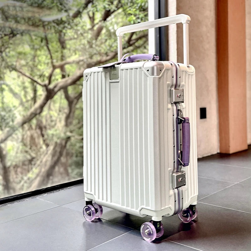 Women's Wide-Tube Telescopic Handle Luggage 2025 New Style 20-inch Carry-On Suitcase