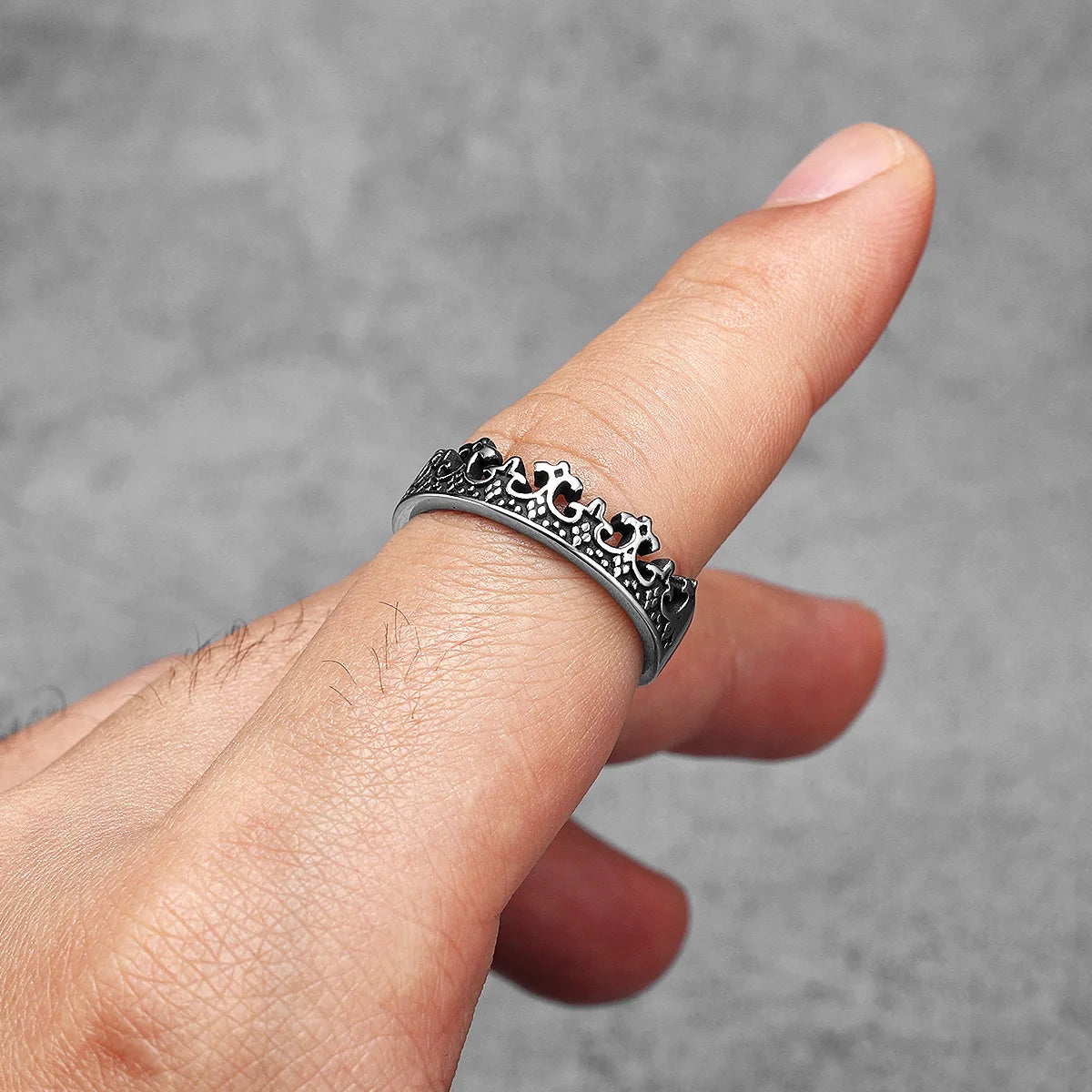 Simple Crown Stainless Steel Men Rings Punk New In For Male Women Fashion Jewelry Creativity Gift Wholesale Dropshiping
