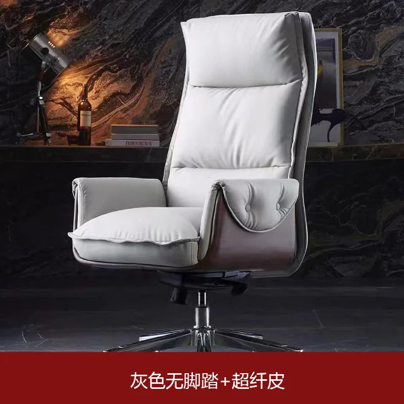 Leather-Textured Chair Home Boss — Warm Taupe | KIMLUD