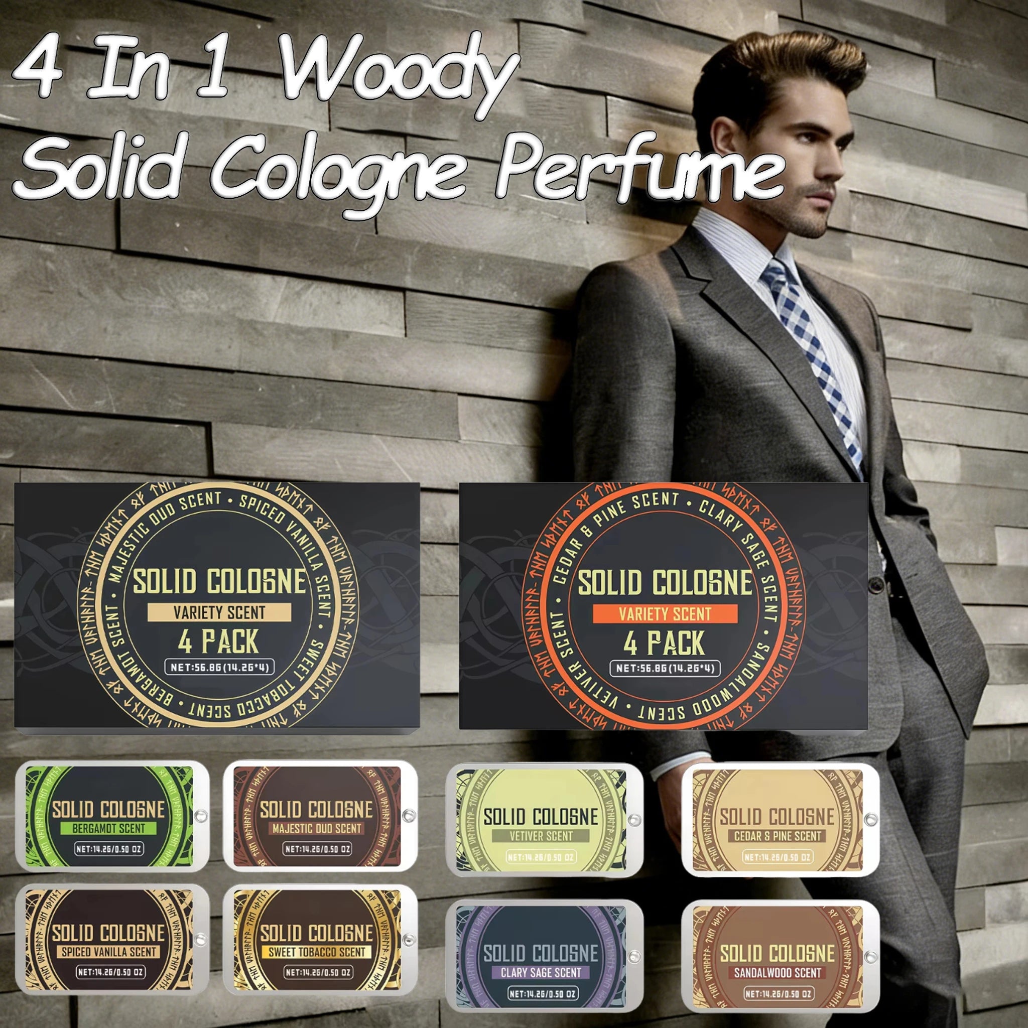 Solid Luxury Woody Scent Cologne Set — Black | KIMLUD