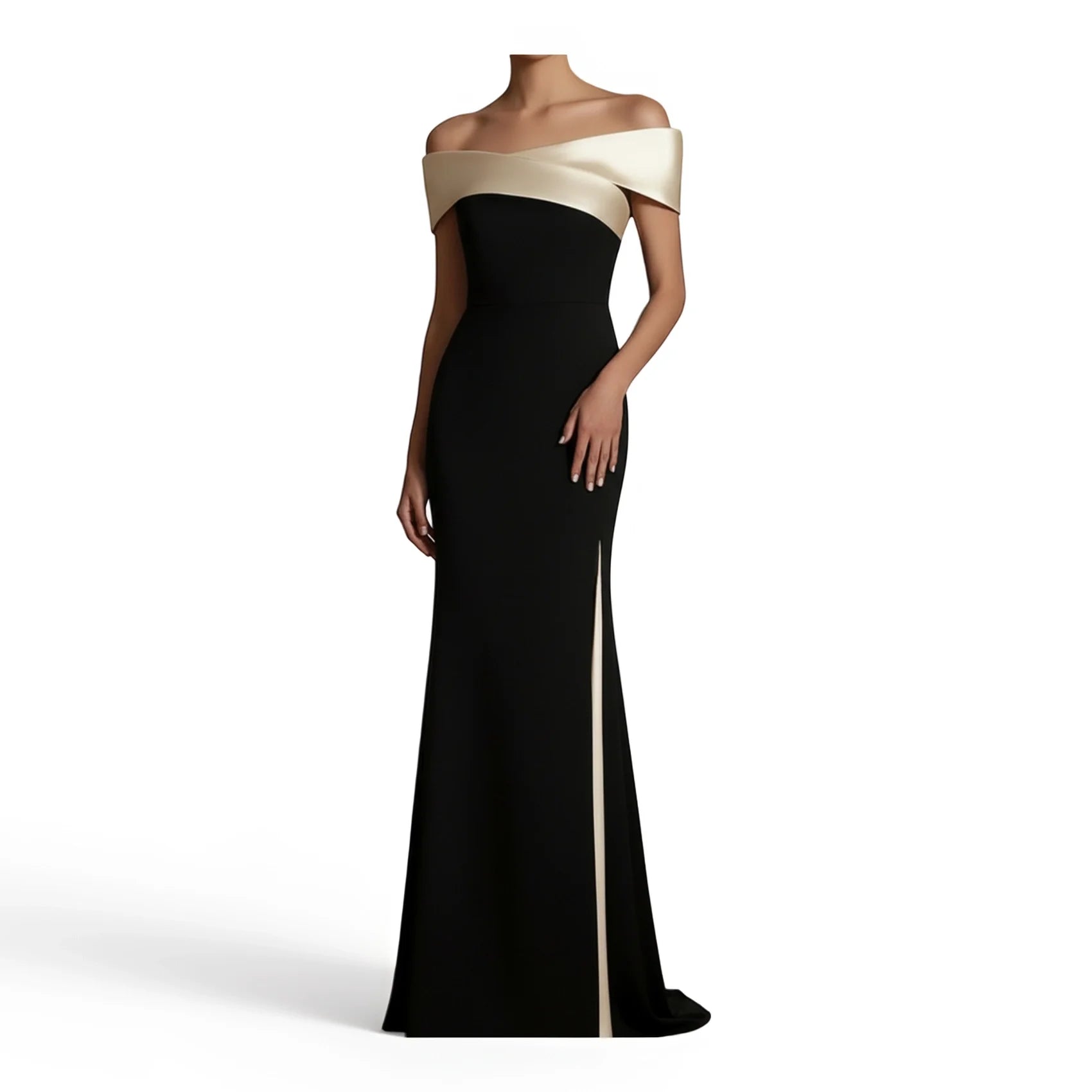 Maxi Dress - Off Shoulder - Polyester Elastane - Mermaid Hem | KIMLUD
