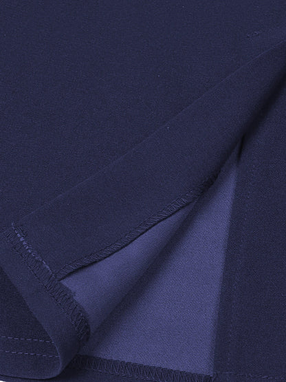 Ruched Sleeveless Slim Sheath Dress — Navy | KIMLUD