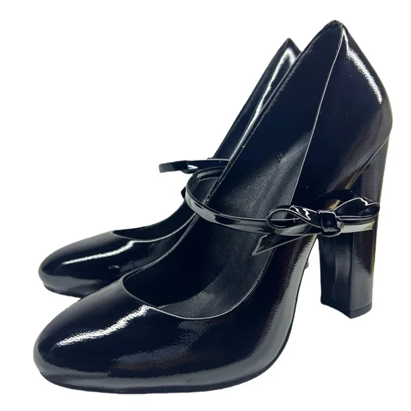 Heels – Butterfly Knot Strap – Leather | KIMLUD