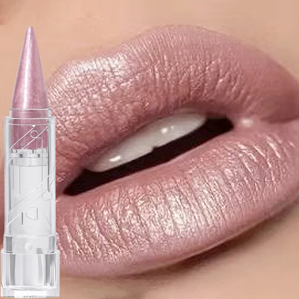 Glitter Lip Gloss Pearl-Infused Set — Pink Nude | KIMLUD
