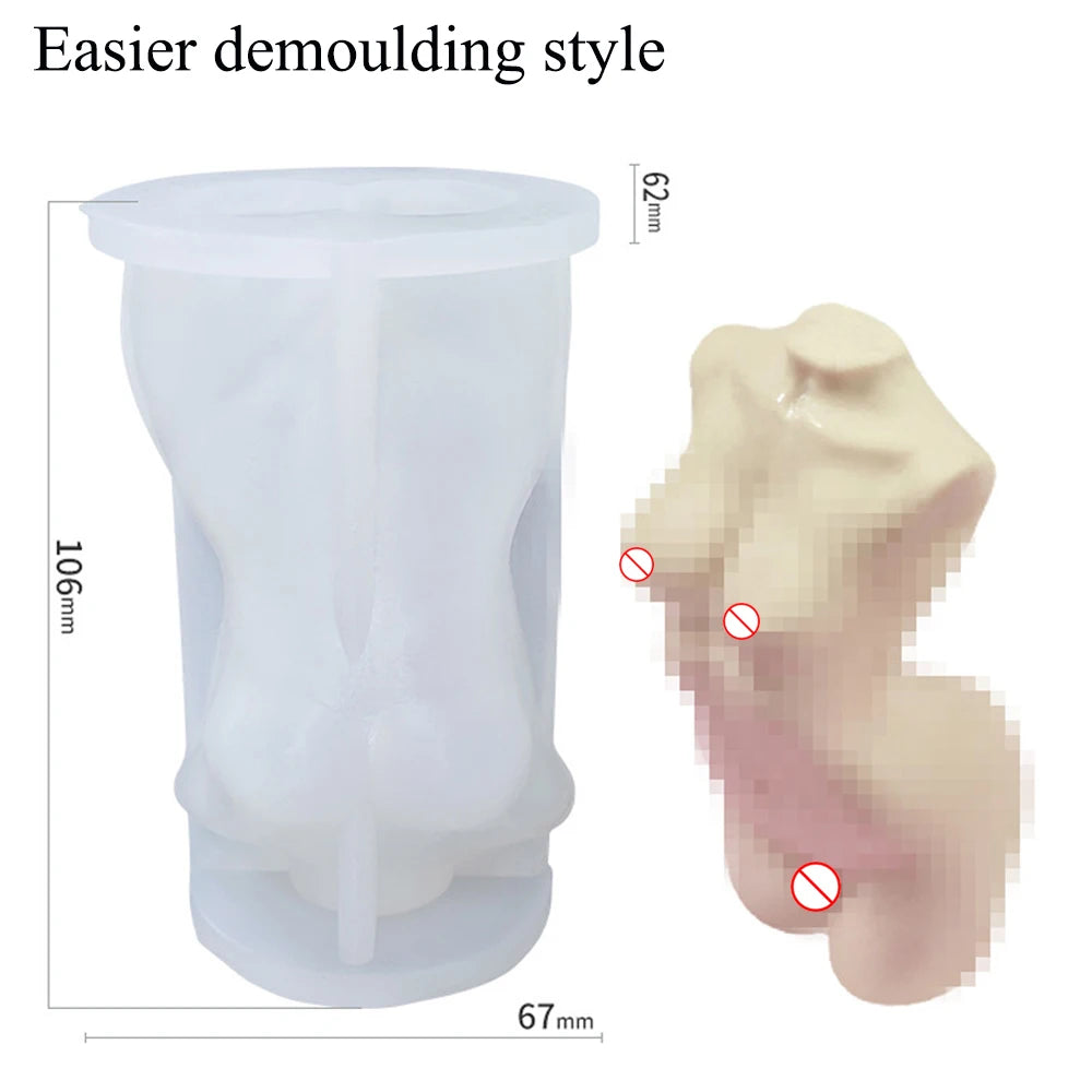 KIMLUD, 3D Body Silicone Candle Mold DIY Creative Men Women Human Plaster Epoxy Resin Aromath Soap Molds Art Craft Home Decoration, KIMLUD Womens Clothes