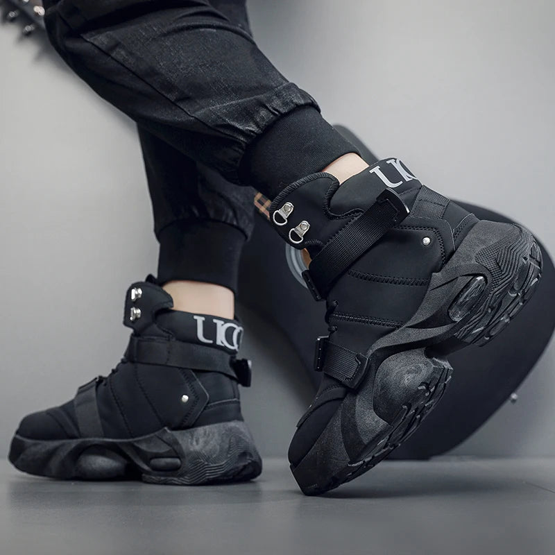 Motorcycle Boots - Lace-Up Ankle Boot - Genuine Leather Lining | KIMLUD