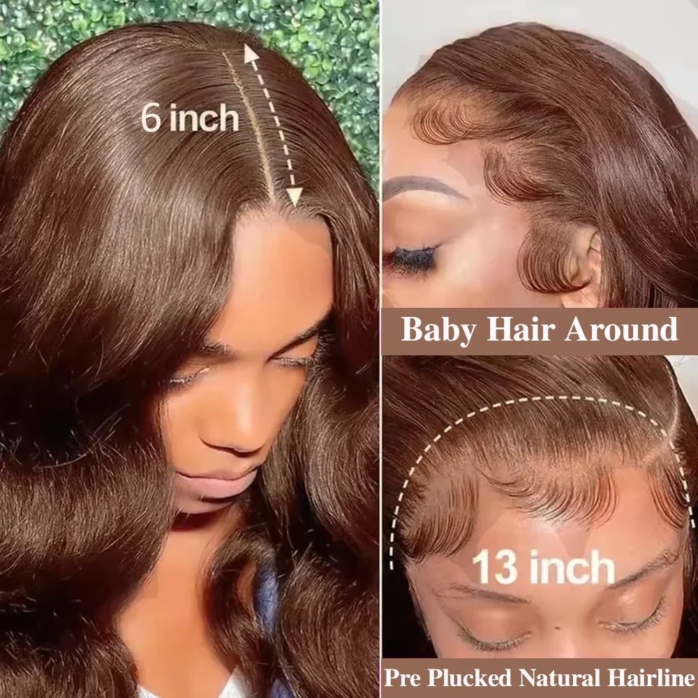 Lace Front Wig – 13x6 HD Lace – Body Wave – Chocolate Brown | KIMLUD