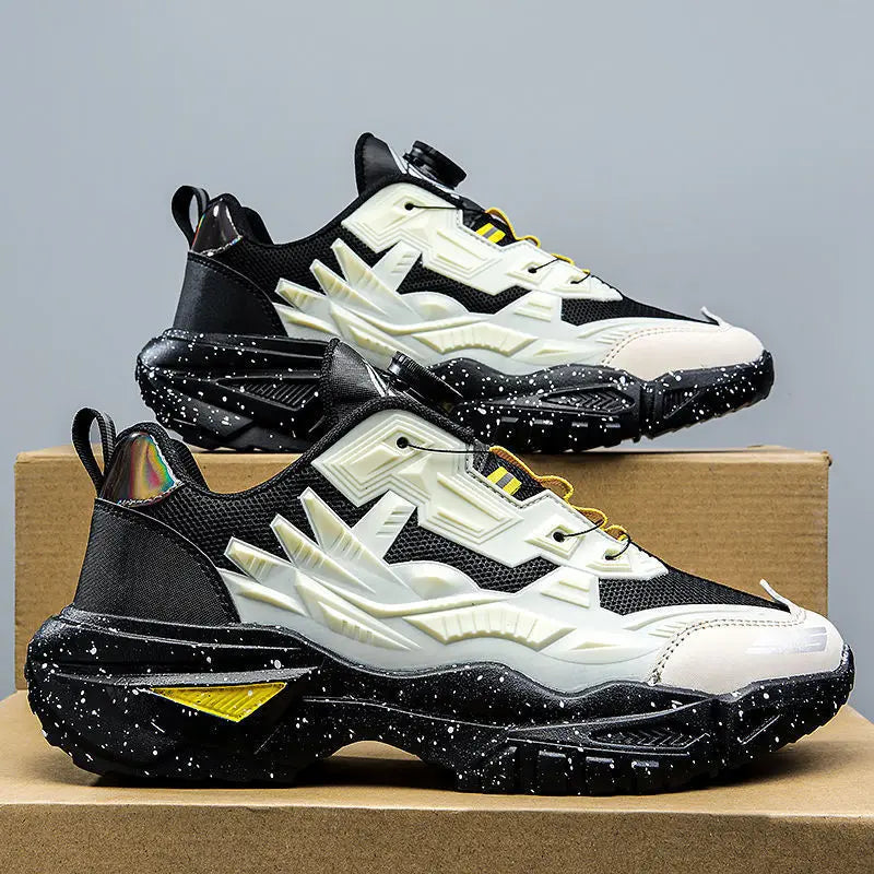 Men's Sport Shoes Thick Bottom Casual Style Fall Fashion Trendy Brand Hong Kong Style Old Dad Shoes Breathable Mesh Upper