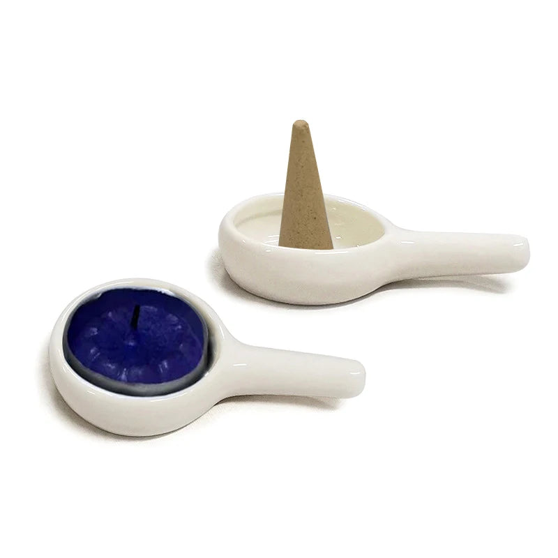 Ceramic Candle Holder Wax Melt Diffuser — Ivory | KIMLUD