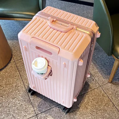 Aluminum-Frame Luggage Large Capacity Cup Holder — Black | KIMLUD