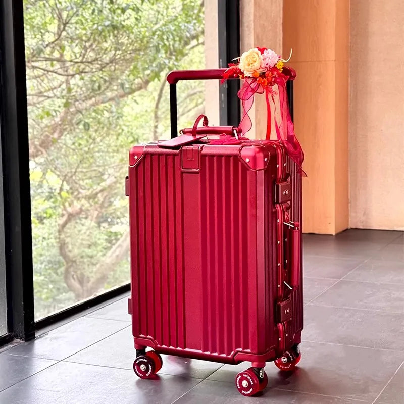 Women's Wide-Tube Telescopic Handle Luggage 2025 New Style 20-inch Carry-On Suitcase