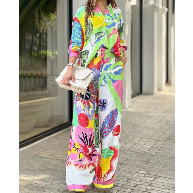Two Piece Set – Color Print – Loose Silhouette – | KIMLUD