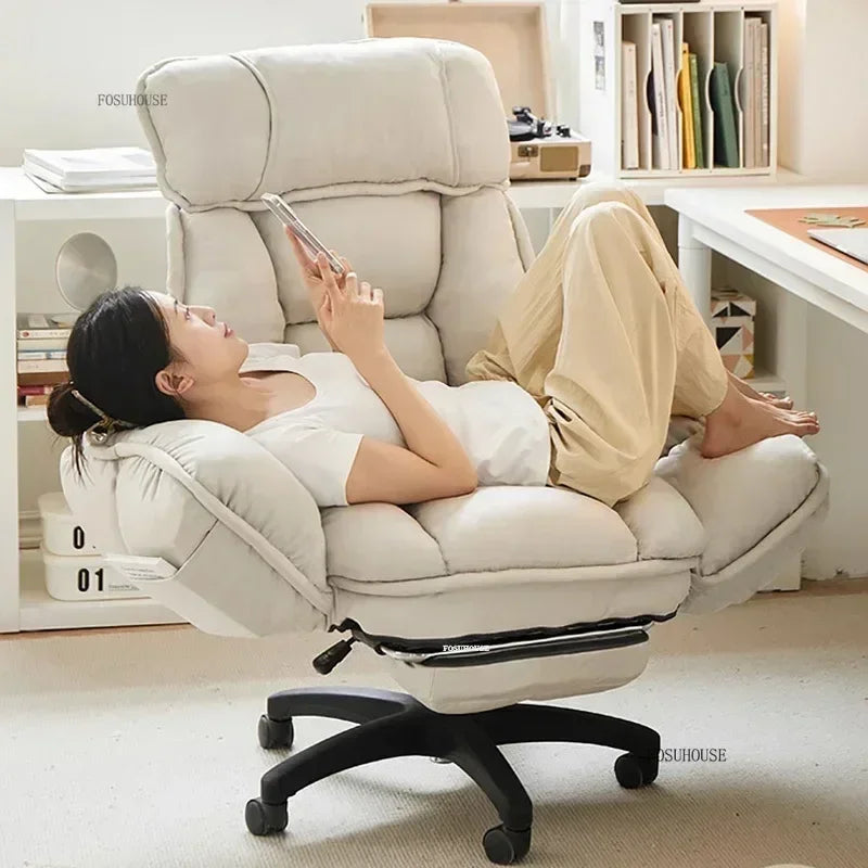 Fabric Swivel Office Chair With Backrest — Dove Gray | KIMLUD