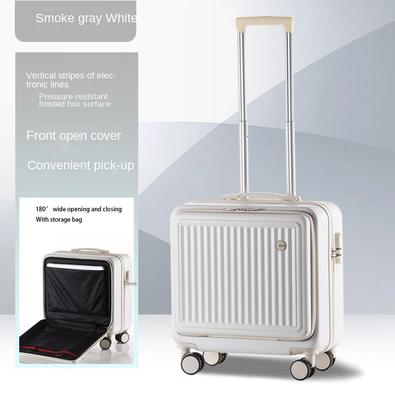 Front Opening Travel Suitcase Universal Wheel Rolling Luggage Bag Men and Women Lightweight Boarding Trolley Case18 20 Inch