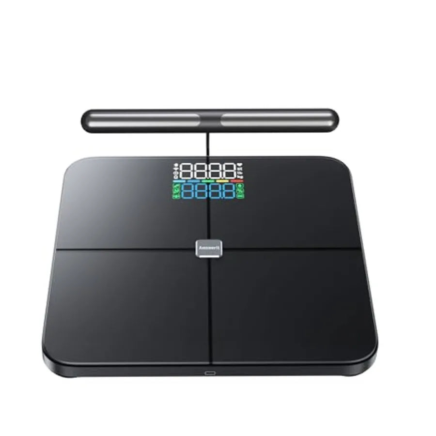 Toughened Glass Smart Scale 8-Electrode Wi-Fi Rechargeable — Black | KIMLUD