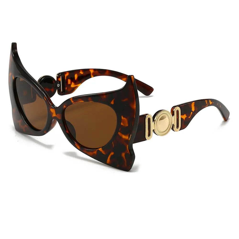 Oversized Tortoiseshell Cat Eye Sunglasses — Orange | KIMLUD