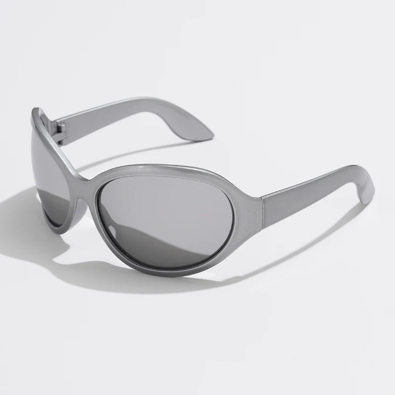 Oversized Plastic Sunglasses Oval — Ivory | KIMLUD