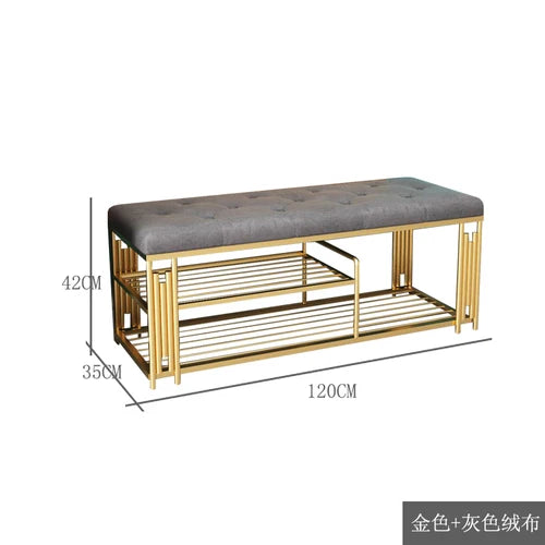 Light Luxury Shoe Storage Ottoman — Black | KIMLUD