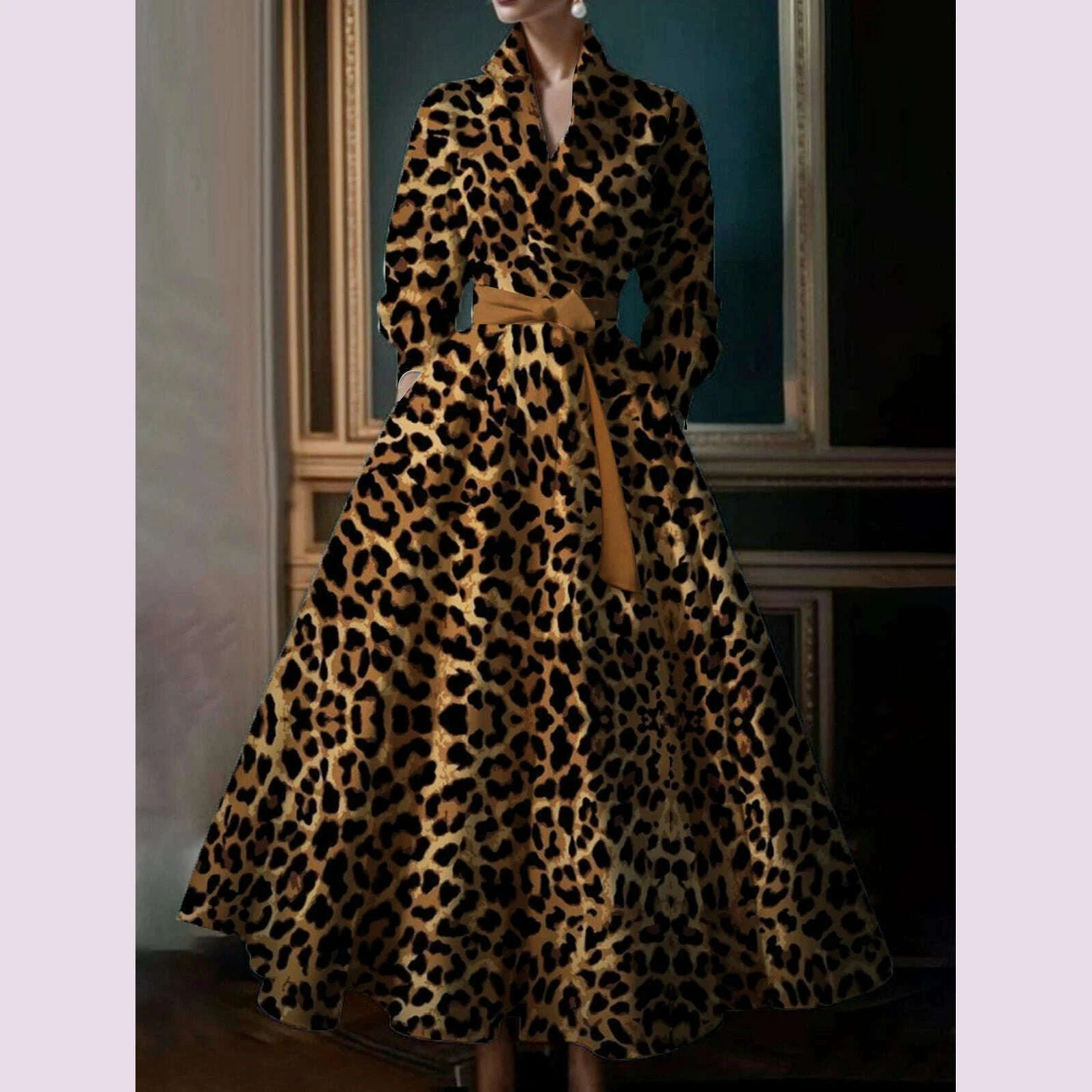 casual-commuter-retro-boho-leopard-pattern-womens-big-size-dress-new-high-street-standing-collar-loose-big-swing-shirt-dresseskimlud-womens-fashion-34618236