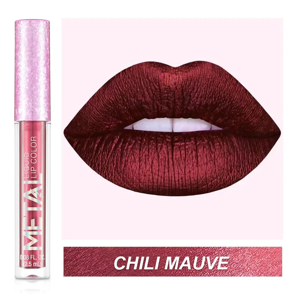 Liquid Lipstick – Glitter Metallic Waterproof Shine | KIMLUD