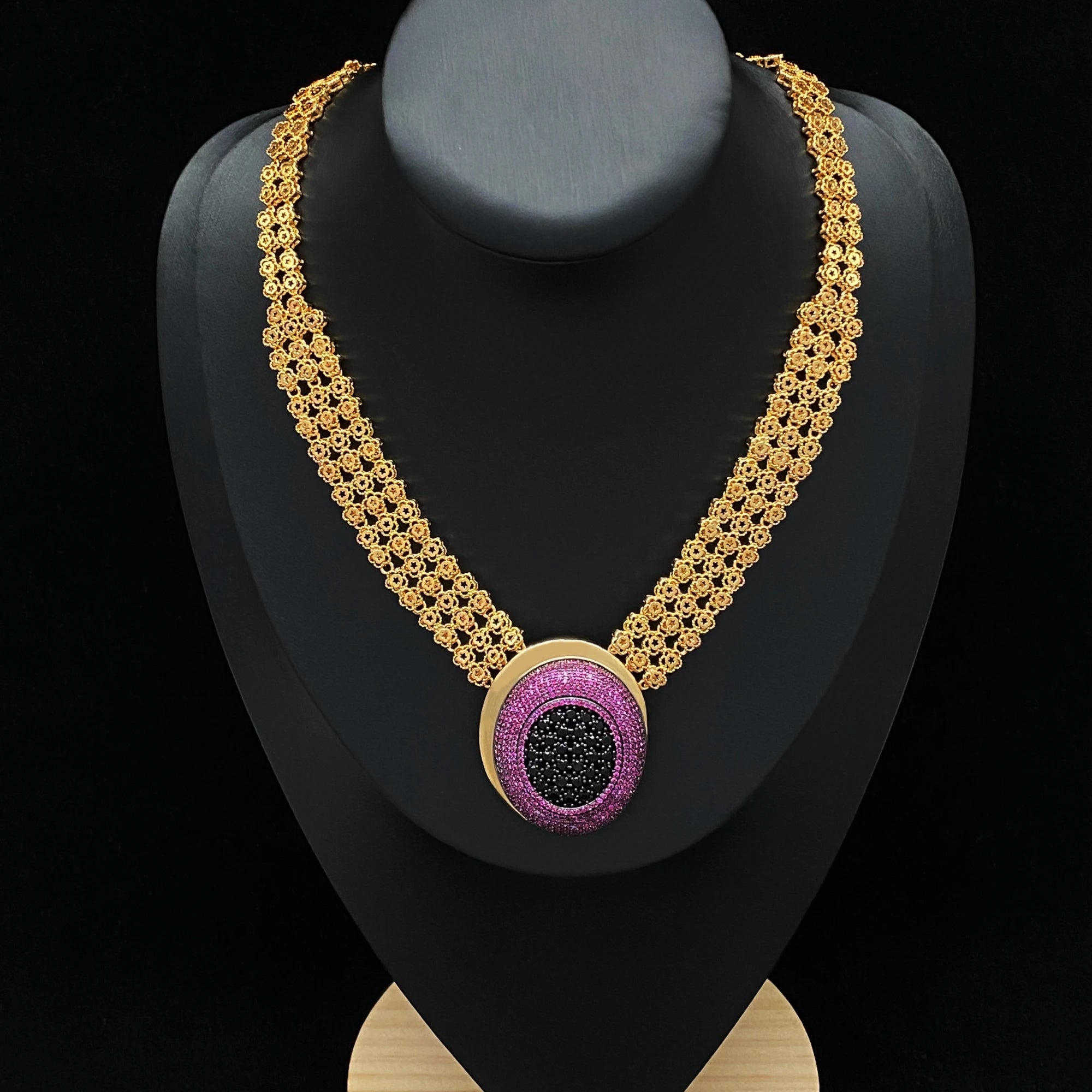 Electroplated Jewelry Set Zircon — Black Gold | KIMLUD