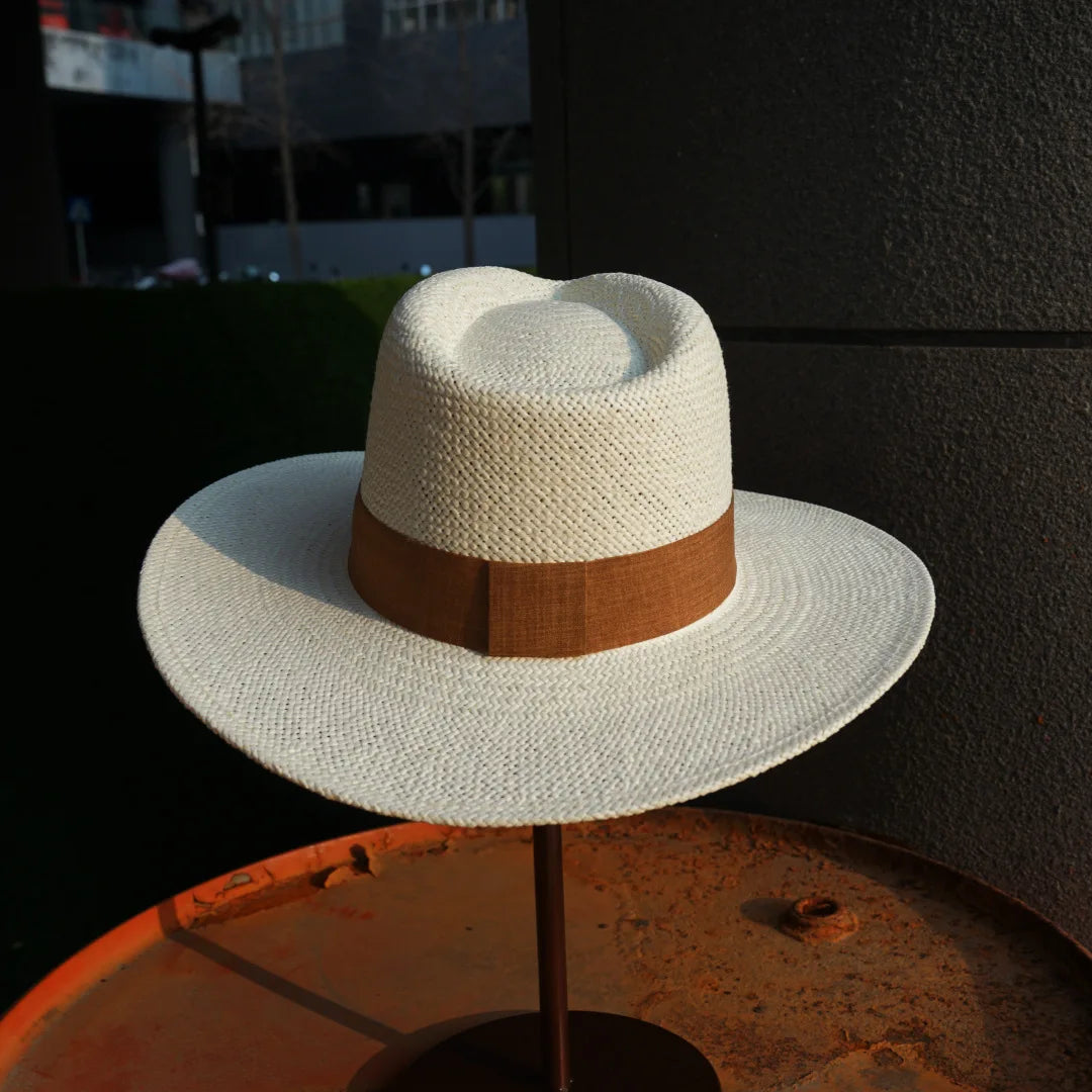 Panama Straw Fedora Hat Ribbon Band — White | KIMLUD