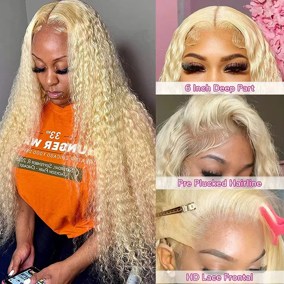 HD Lace Wig 613 Blonde Deep Wave — 613 Blonde | KIMLUD