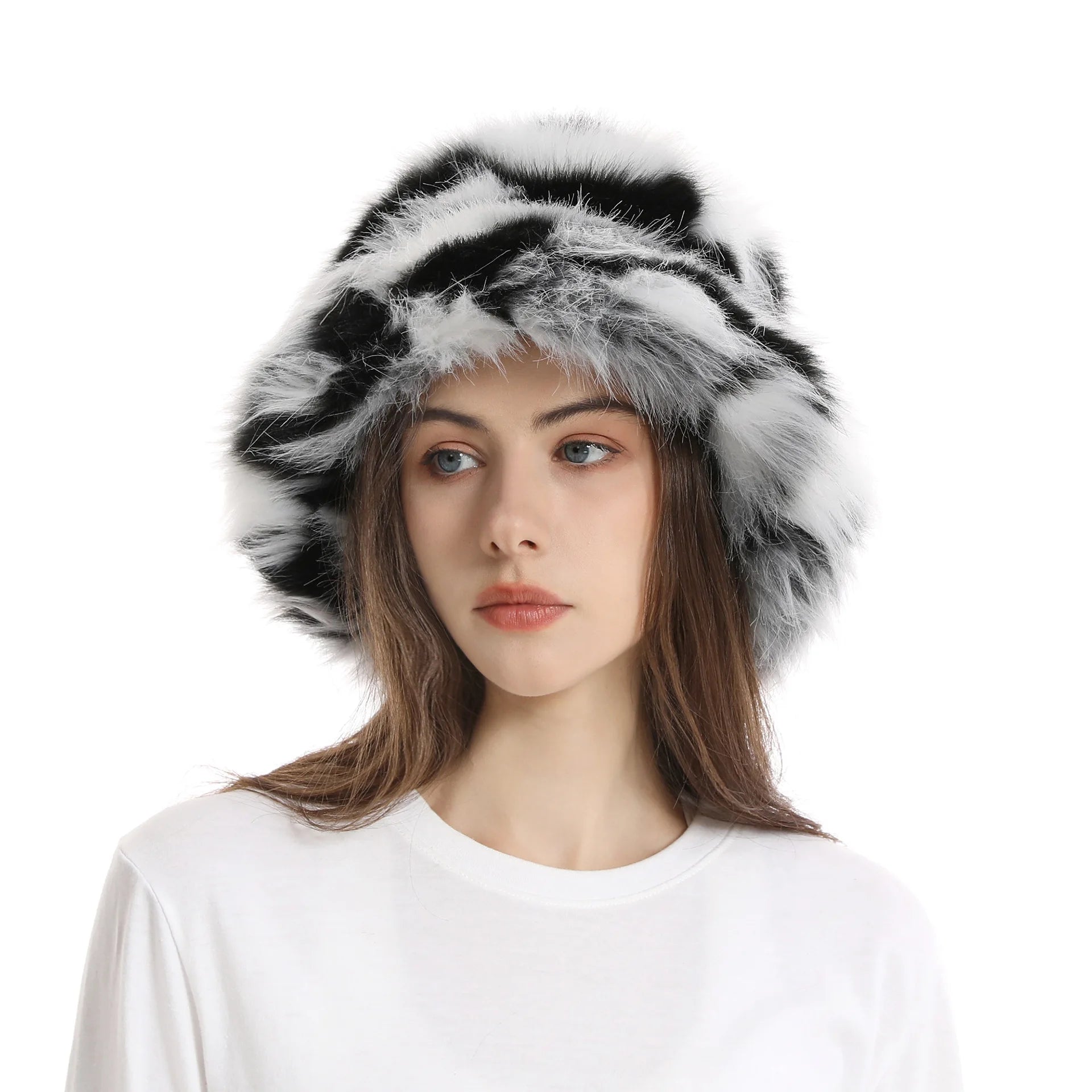 New Fur Hat Women Warm Snow Ski Cap Female Faux Fox Fur Bomber Hat Lady Windproof Winter Hats for Women Russian Warmer Hat - KIMLUD