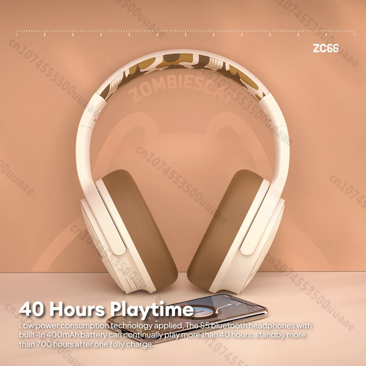 KIMLUD, Zombie Cat S5 Bluetooth Headphone Touch Control Wireless Earphones ENC Noise Canceling Foldable Over Ear Headset Dual Connection, KIMLUD Womens Clothes