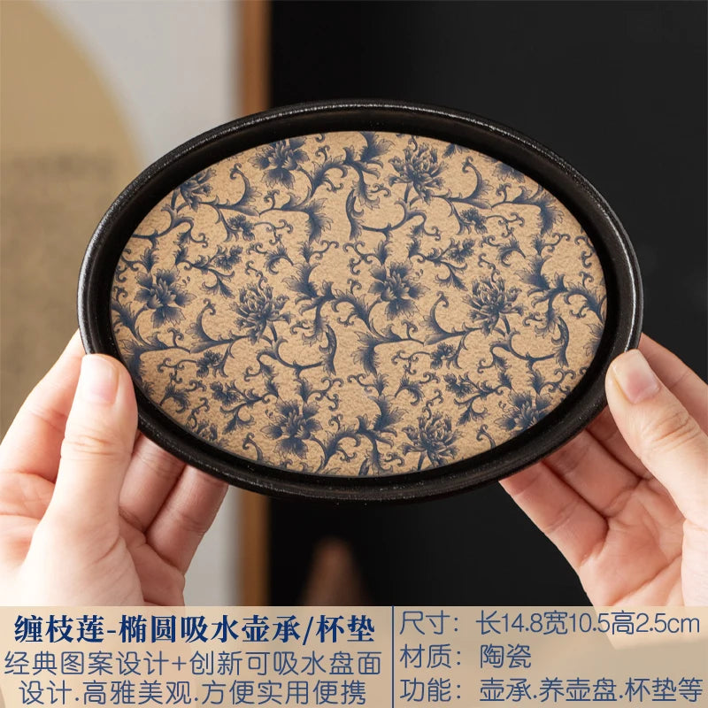 Ceramic Tea Tray Small Minimalist Rectangular — Ivory | KIMLUD