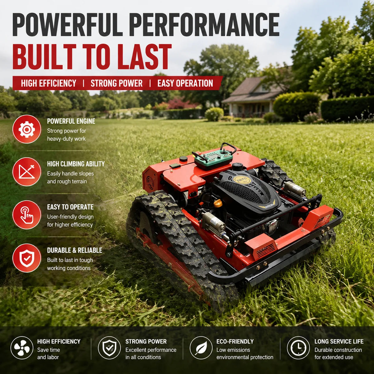 Remote Control Grass Cutter - Heavy Duty - 500mm Cutting Width | KIMLUD