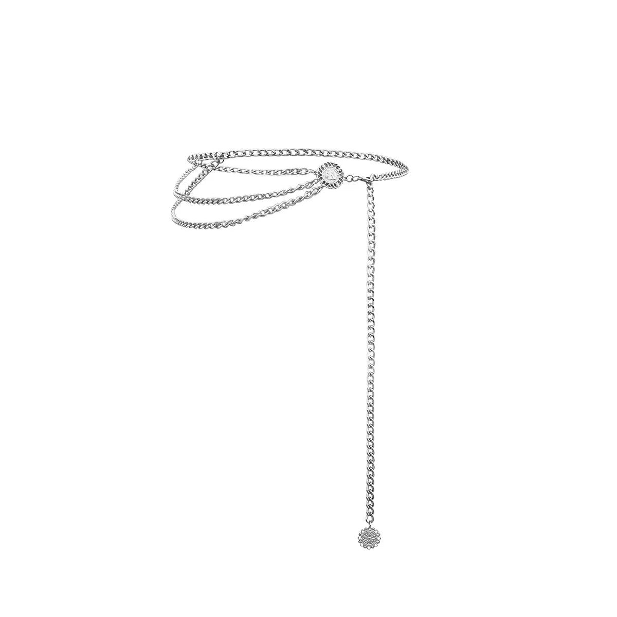 Gold-Tone Chain Belt Multilayer Tassel Rhinestones — Gold | KIMLUD