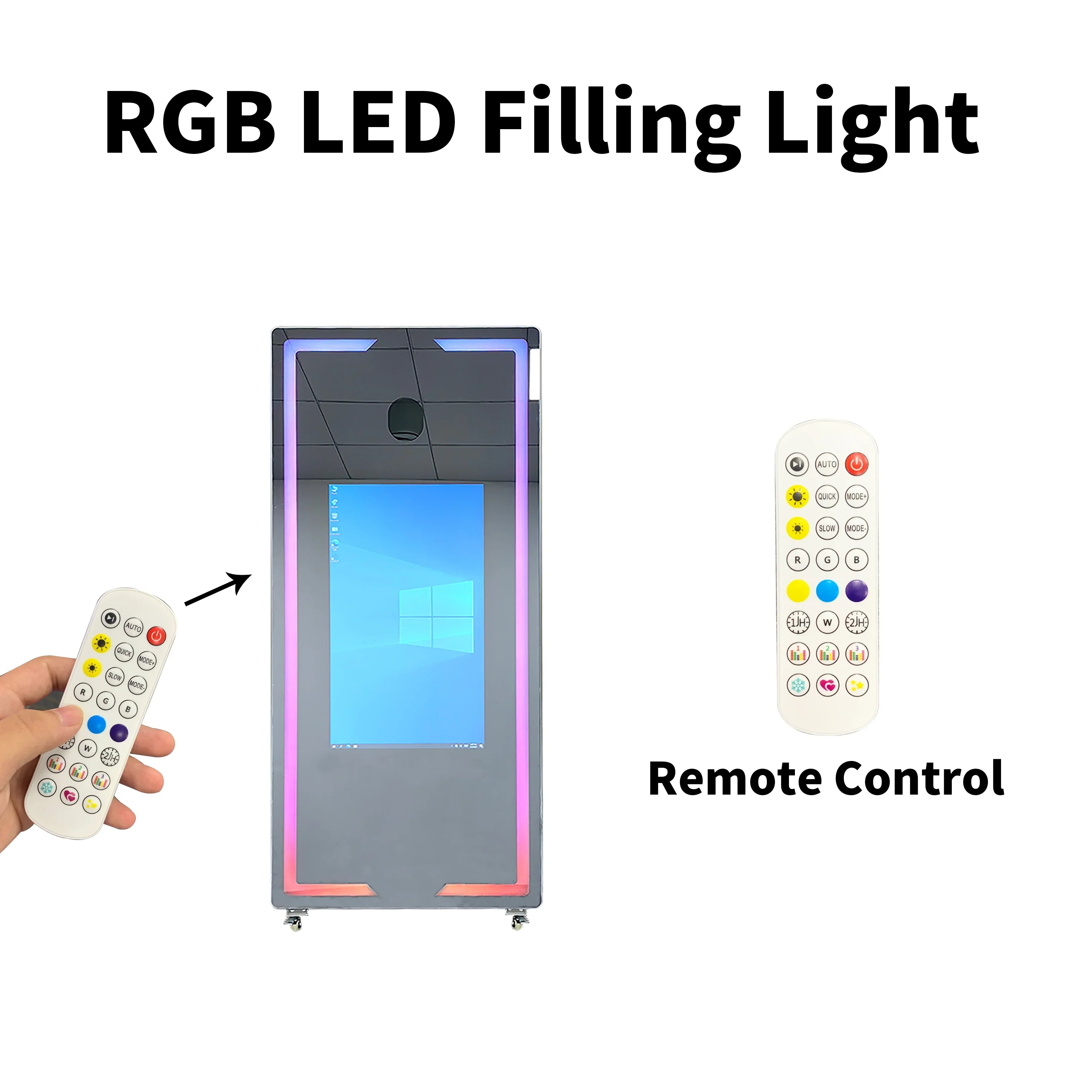 Mirror Photo Booth 65x43in LED Display — Silver | KIMLUD