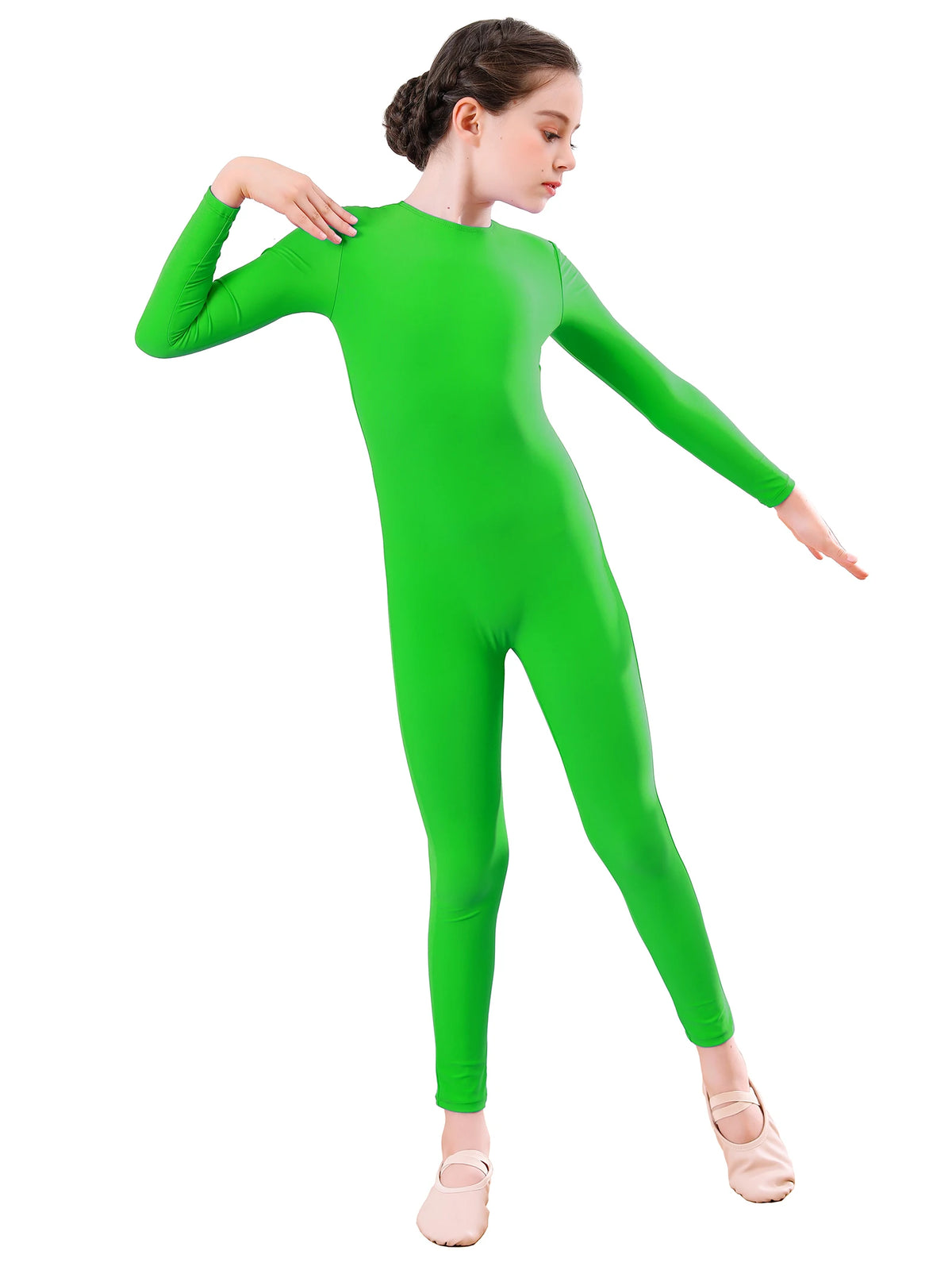 Kids Unitard – Long Sleeve – Nylon Spandex – Black | KIMLUD