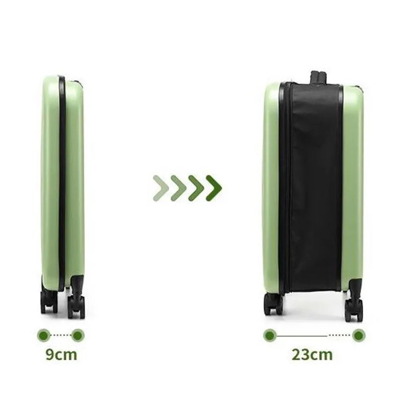 Foldable Luggage with Multi-Directional Silent Wheels – 20 Inch Airline Approved Cabin Bag + 24 Inch Checked Suitcase Portable