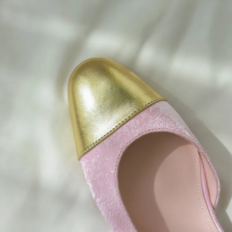 Pink Silk Shallow Women Flats Gold Leather Mixed Slingback Casual Sandals Embroidery Silver Lady Moccasins Femininos Zapatos