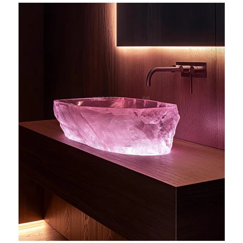 Resin dream crystal stone wash basin custom sales office model room bathroom single basin art table basin
