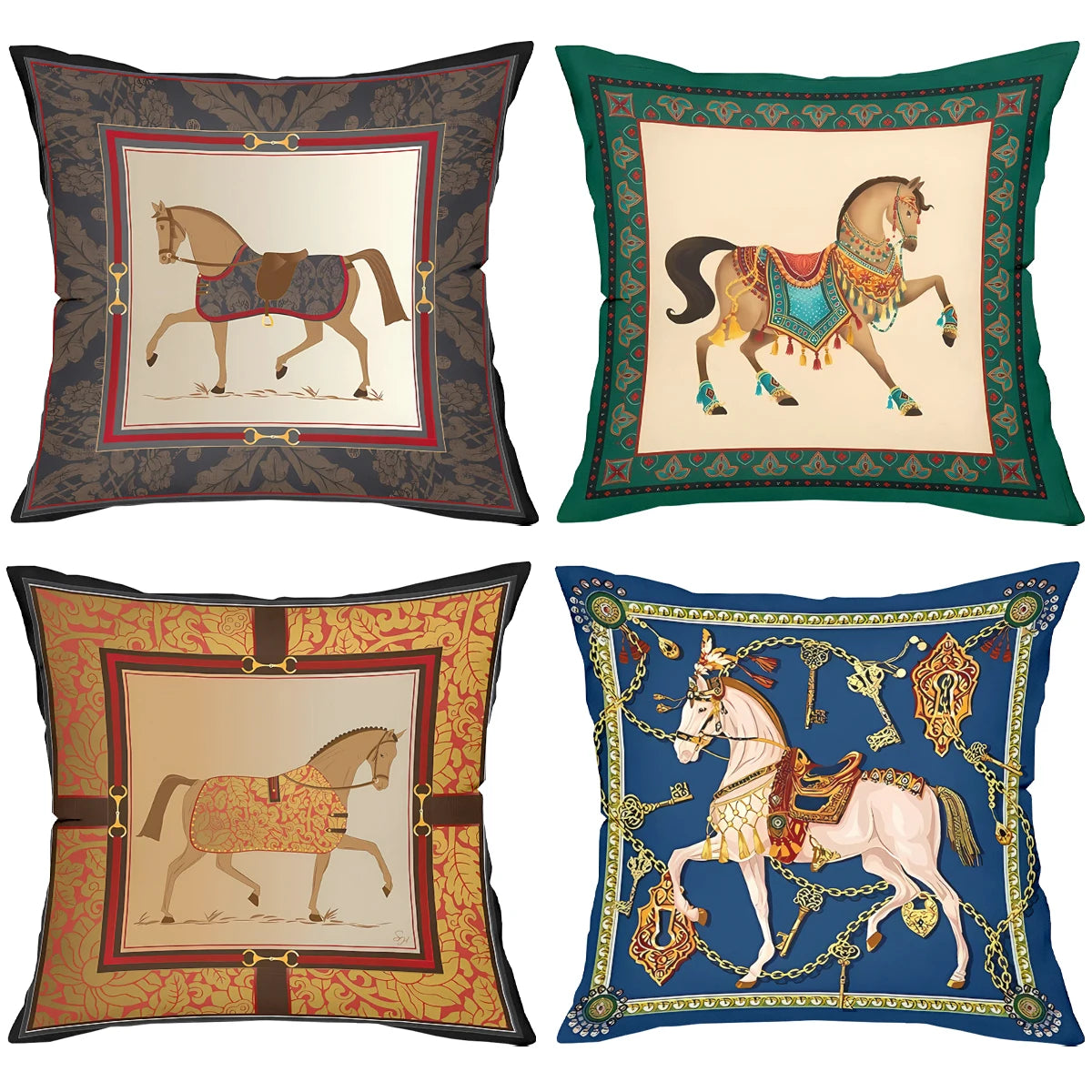 Stylish Horse Patterned Cushion Covers For Home Decor Polyester pillowcase, sofa decorative cushion cov Headboard Pillow