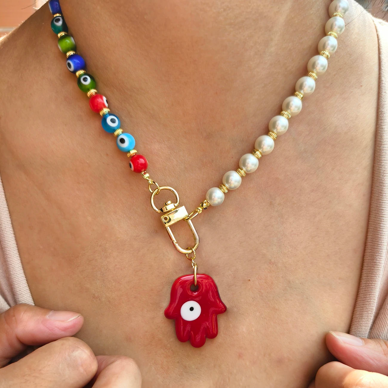 Choker Necklace – Multilayer Star Heart Tassel Pendant – Copper | KIMLUD