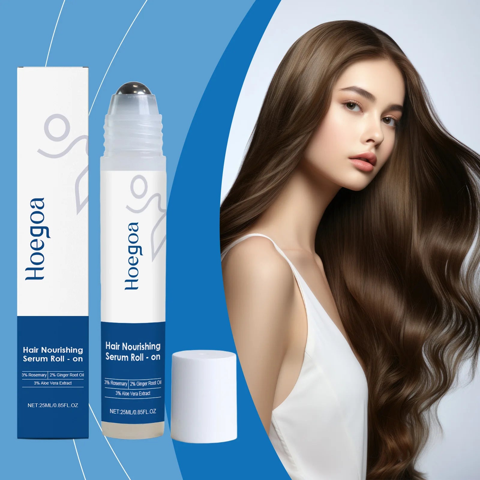 Hair Care Serum Roll-On Prevent Hair Loss Baldness Scalp Massage Repair Dry Damaged Hair 3% Rosemary Nourishing Hair Essence