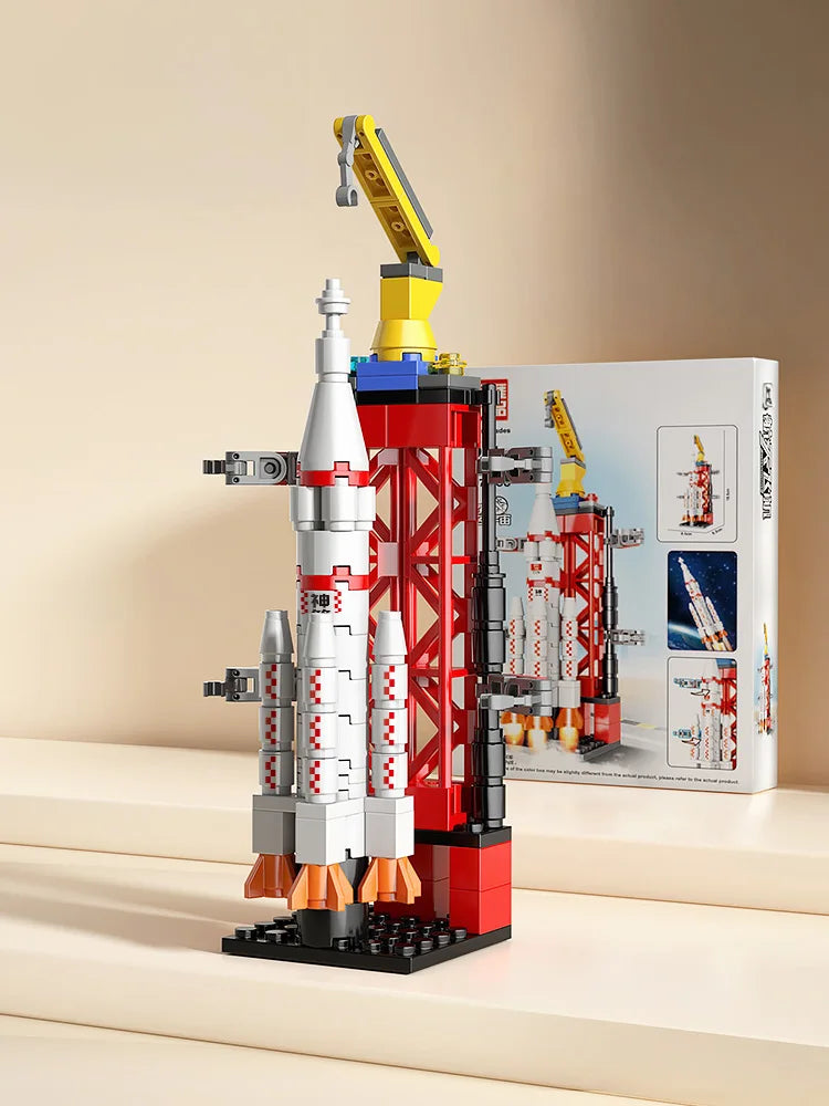 ToylinX Launch Center Lunar Lander Model Building Blocks Spaceship Spaceport Figure Shuttle Rocket Bricks Construction toys