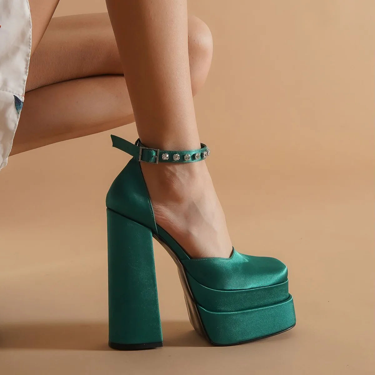 New Fashion Women Pumps Retro Mary Janes Chunky Heels Sandals Spring Platform Dress Party Wedding Basic Shoes Woman Big Size