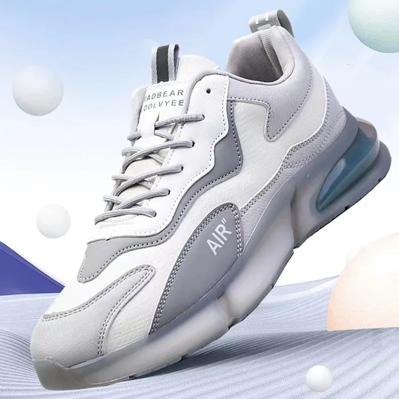 Leather Men's Shoes Comfortable Platform Sneakers for Men Casual Shoes Non Slip Wear-resistant Men Tennis Shoes Neakers Male