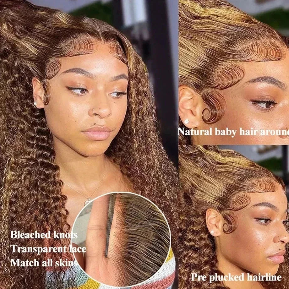 Lace Front Wig – Deep Wave – Remy Human Hair – Ombre 4/27 | KIMLUD